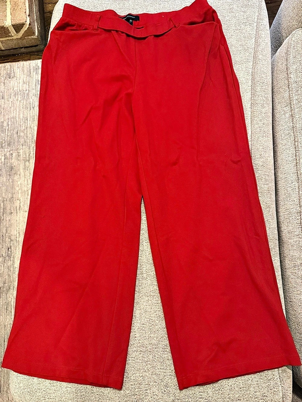 Ashley Stewart Wide Leg Rayon Pants in Red Size 20 Like New